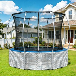 Trampoline Skirt,Suitable for 12ft and Larger Trampolines,Weather Resistant and Durable,Tool-Free Fast Installation
