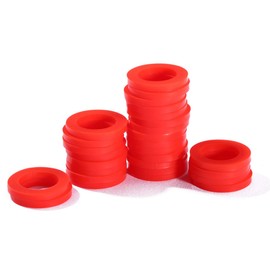 Litorange 50 PCS Leak Preventing Silicone (Better Than Rubber) Showerhead Gasket Washer, Red, for 1/2" Connector(19mm OD x10mm ID)