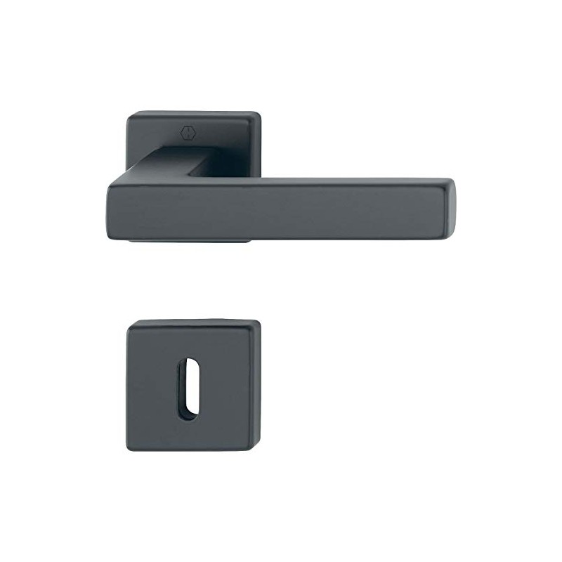 HOPPE Austin Handle Set on Rosette BB Aluminium Black