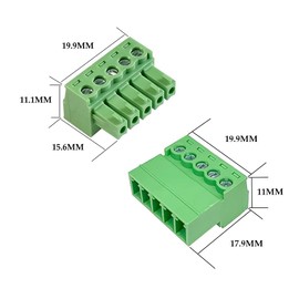 Willwewon 5 Sets 5-Pin 15EDGRK 3.81 mm/0.15 Inch Pitch PCB Mount Screw Pluggable Terminal Block Connector for 28-16AWG