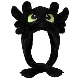 Guturris Cute Dragon Hat Animal Hat with Moving Ears Jumping Hat Party Hat Novelty Funny Hat for Adults Children, Black