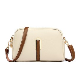 ZOVYRON Kleine Umhängetasche für Frauen, Umhängetasche aus PU-Leder mit glattem Reißverschluss, Diebstahlschutztasche für Shopping und Reisen im täglichen Gebrauch, Aprikose