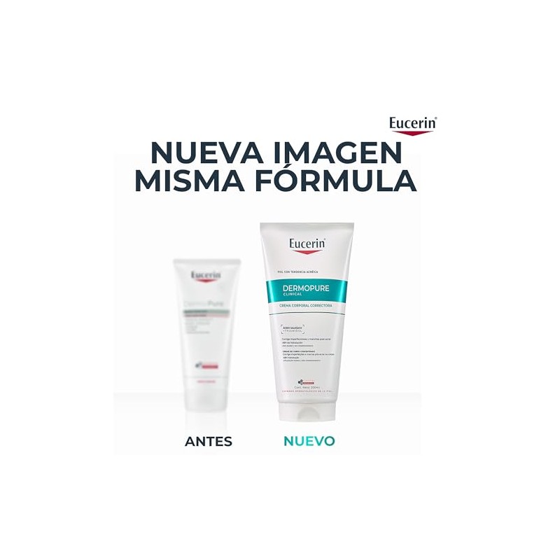 EUCERIN DermoPure Triple Effect Crema Corporal (200ml) Anti-Imperfecciones, Anti-Manchas, Anti-Brillo,