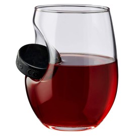 BenShot Glasses with Hockey Puck Embedded - 15oz | Made in the USA [Set of 2]