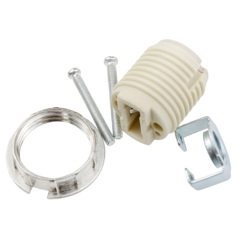 Lovelysp G9 Ceramic Lamp Holder with Outer Ring Total Height