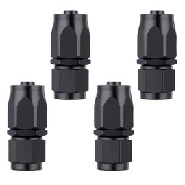 YSIL 10AN Hose End Fitting Female Fit for Braided Fuel Line Swivel Straight Aluminum Black 4PCS
