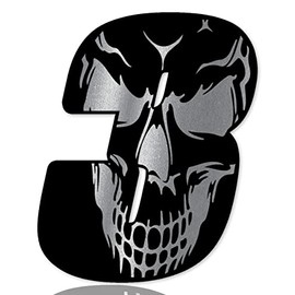 Skino EU Race Number Car Moto Vinyl Sticker Skull Black Silver Sticker Motorcycle Motocross Motorsport Racing Number Tuning 3N 253