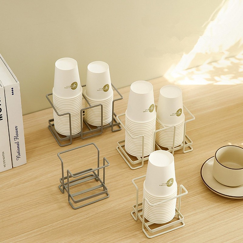 Disposable Paper Cup Holder, 7oz-9oz Cup Dispenser Metal Coffee Cup