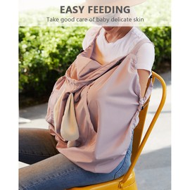 Baby Carrier Cover Hooded Stretchy Cloak for Baby Windproof Soft Baby Stroller Cover with Pocket