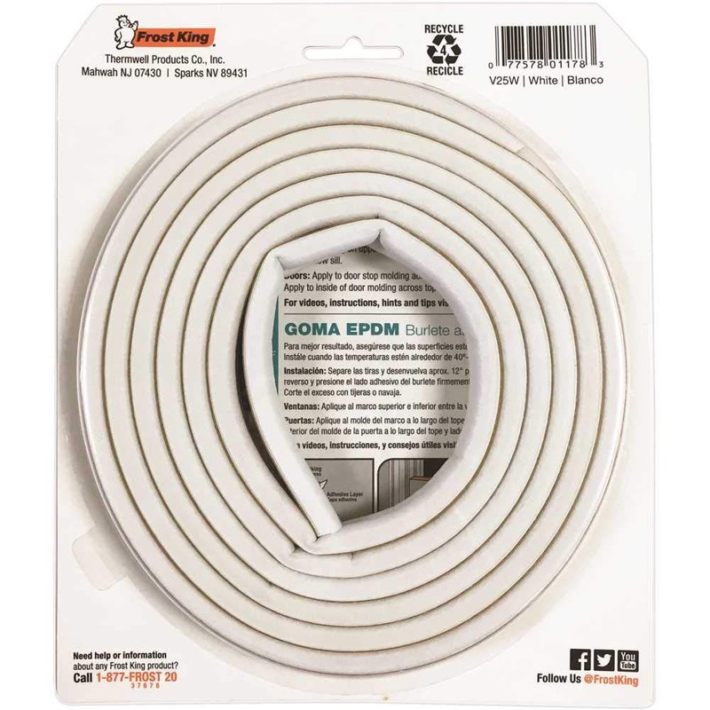 Frost King Weatherseal Tape V25WA, 5/16 in W, 17 ft