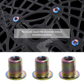 Be In Your Mind 5pcs M8 Bike Single Chainring Bolts Kit Steel Chainwheel Bolts and Nuts Cycling Disc Screws for Road Bike Mountain Bike BMX MTB, Multicolour