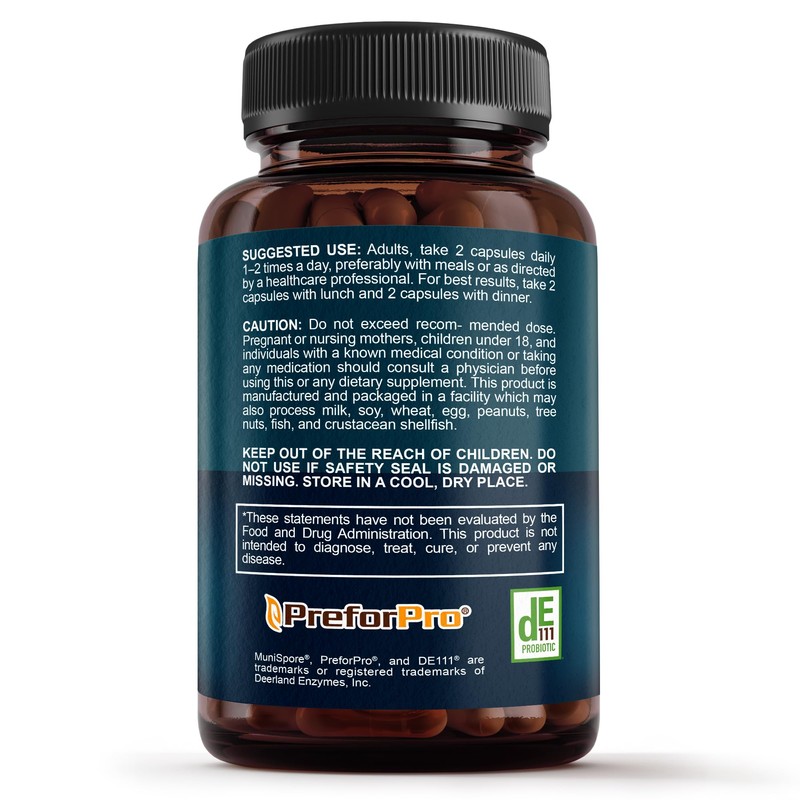 Premium 4-in-1 Probiotic Prebiotic, Postbiotic & Digestive Enzymes for Men