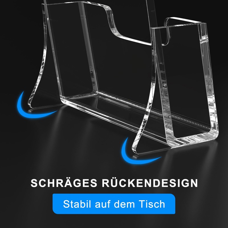 AITEE DIN A5 Table Brochure Stand: Pack of 2 Acrylic