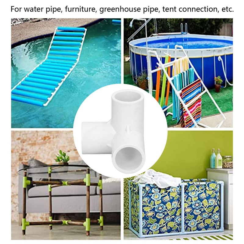 3-Way Pipe Fittings, 3-Way Fitting, Plastic T-Pieces, 10 Pieces, 3-Way