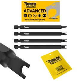 4 x SabreCut SCPSE100 Spanner Snake Eye Pigs Nose Security Screwdriver Bits Sizes: 4 6 8 10 x 100mm (Length)