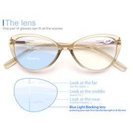 Progressive Multifocus Reading Glasses,Blue Light Blocking Readers Eyeglasses