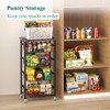 XYZLVSI Kitchen Storage Cart with Wheels, 5-Tier Metal Utility Rolling