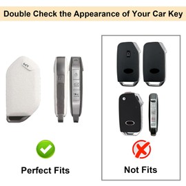 COGEEK for Telluride Key Fob Cover with Leather Kaychain, Stylish TPU Key Fob Shell for Telluride, Sorento, K5 GT-Line 5 Buttons Accessories Smart Key for Men Women (Black)