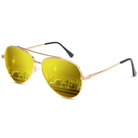 ANYLUV Night Driving Glasses for Men Women, Anti Glare Night Driving Glasses Pilot Sunglasses with UV400 Protection