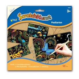 Mammut Scratch Art Postcards – approx. 16 cm, 5 x 10 cm