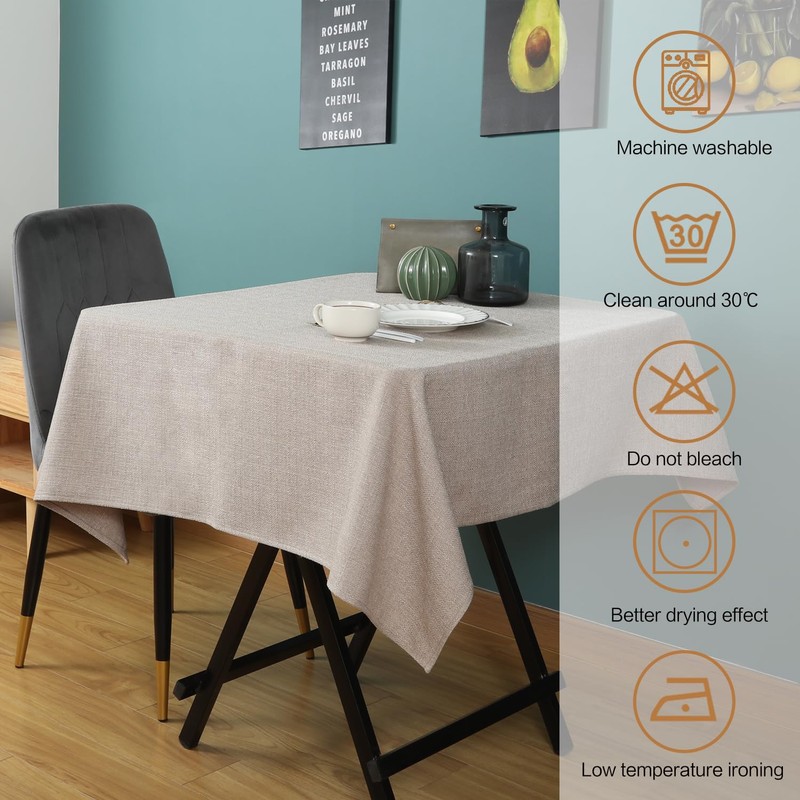 SEASHORE TREE Tablecloth Linen Look Tablecloth Washable Tablecloth Linen Table