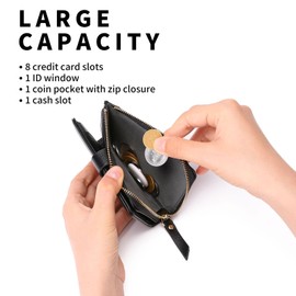 GAEKEAO Small Purses for Women Leather Bifold Women Wallet with ID Window RFID Blocking