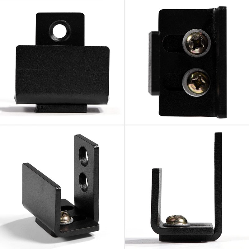 Barn Door Floor Guide Hardware with Screws, Black Steel Hardware