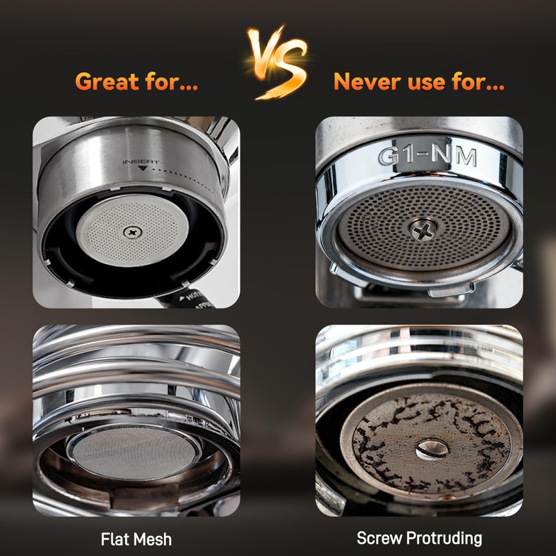 3 Pack 53.3mm Stainless Steel Espresso Puck Screen Reusable 0.8mm