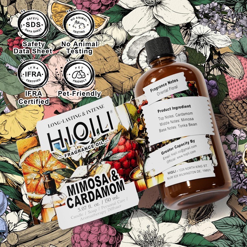 HIQILI Mimosa & Cardamom Fragrance Oil - 5.07 Fl Oz