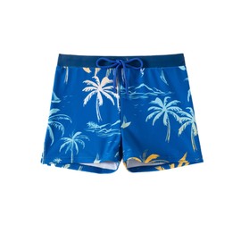 SWAUSWAUK Boys Swimming Trunks with Inner Lining 3-12 Years Adjustable Waistband Summer, Blue and coconut, Ages 9 - 10