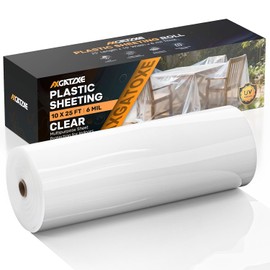 6 Mil 10x25 FT Heavy Duty Plastic Sheeting, UV Resistant Tear-Proof for Greenhouse, Construction, Painting, Farm & Floor Protection
