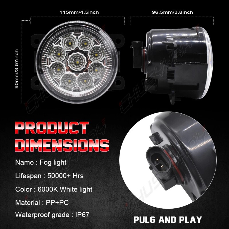 CHUSYYRAY LED Fog Light Lamp Fit Nissan Titan 2016 2017
