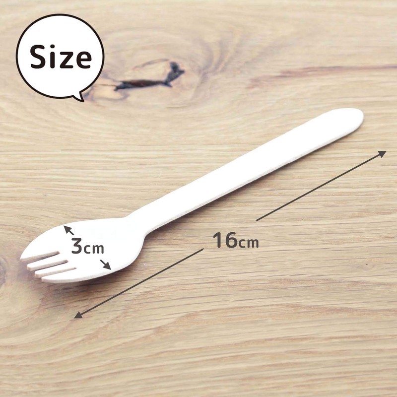 Nakamura Disposable Sparking Spoons, Wooden Fork Spoons, Natural, Length: Approx.