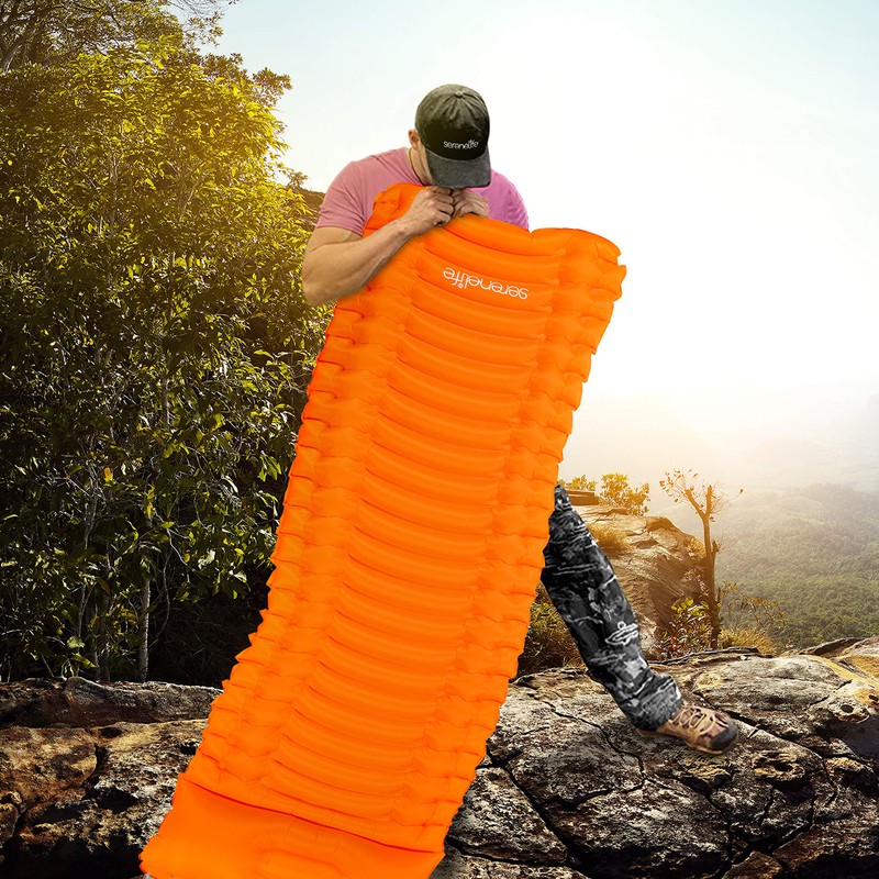 SereneLife - Colchón de Aire para mochilero, autoinflable, Impermeable, Ligera,