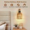 Espossi Battery Operated Wall Sconce, Boho Battery Wall Sconces Set