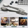GARFTAI 2Pcs multi utensil, 5-in-1camping fork spoon knife combo，stainless steel