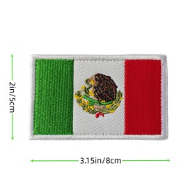 Mexico Flag Patch Hook and Loop Escudo Águila Mexican Embroidered Tactical Badge Military Meme Cool Patch for Army Backpack Molle Vest Gym Helmets Clothes Hats Mexico Emblem Patriotic Patches