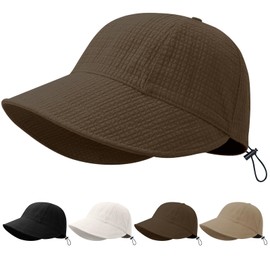 SIVAN Women's UV Protection Hat, 3D Waffle Pattern, Overwhelming Small Face Effect, Large Brim Spread Forward, UPF 50+ (Certified), Sun Protection Hat, Sweat Absorbent, Moisture Wicking, Deep Type,