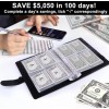 Unbranded 100 Envelope Savings Challenge Binder black financial planner money