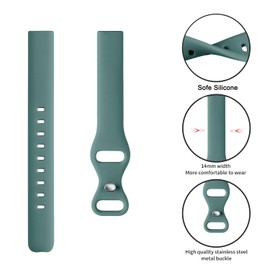 TUCOMO Slim Silicone Watch Bands Compatible with Garmin Lily 2, Thin Soft Narrow Sport Replacement Wristband Straps for Garmin Lily 2