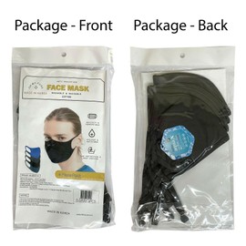 Face Mask, Washable & Reusable Cotton, 4 Pcs, Black 1, Blue 1, Navy 1 & Dark Grey 1