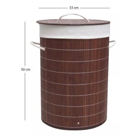 Makom Home Cesto Para Ropa Sucia Y Lavandería De Bambú 35*50cm Mh-019