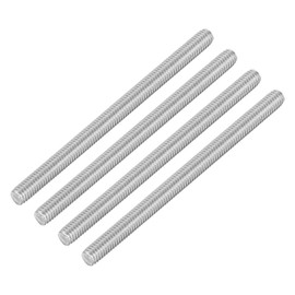 sourcing map 4Pcs Fully Threaded Rod, M6 x 90mm 304 Stainless Steel Right Hand Thread Bar Studs M6-1 Thread Pitch for Furniture Machinery Assembly