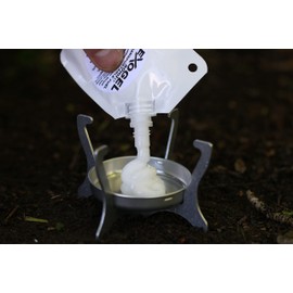 Exogel Camping Stove Gel Fuel. Versatile, odourless fuel with high energy density. Non-hazmat and air-transportable, ideal for hiking, travel and home emergencies. 150ml (3x 50ml pouches). UK-Made.