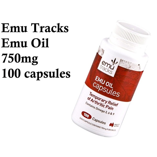 AUSTRALIA EMU TRACKS Emu Oil 750mg 100 capsules * Relief of arthritic pain