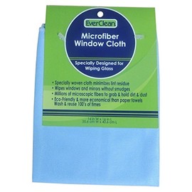 Everclean 6162.0 Microfiber Window Cloth, 16" x 14", Blue