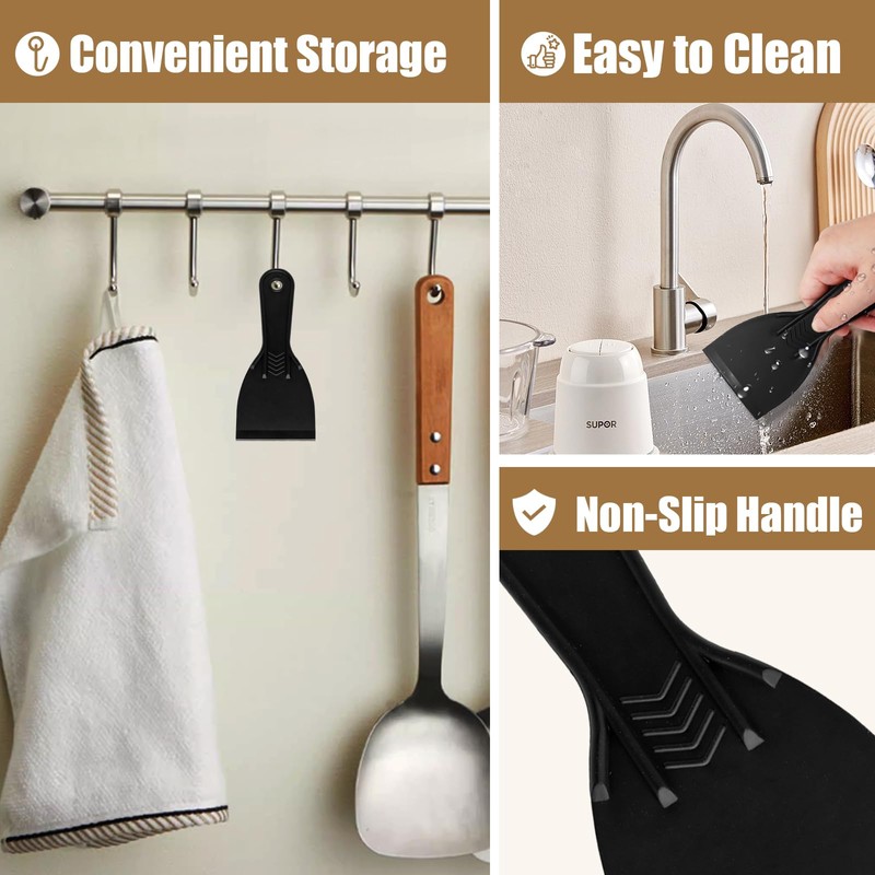 Flexible Plastic Putty Knife Set, 6pcs Scraper for Spackling