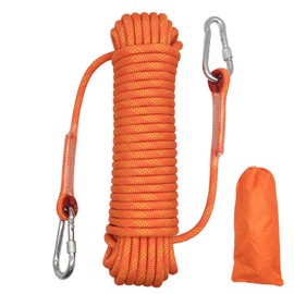 Climbing Rope, Diameter 10mm Outdoor Static Multipurpose Rope, High Strength Cord Safety Rope for Escape, Camping, Hiking, Fire Rescue, Parachute (Orange Length 20m)