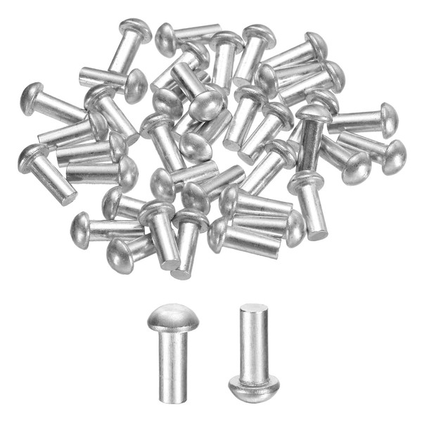 sourcing map 30 Pcs Brazier Head Solid Aluminum Rivets, M4