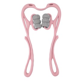 Neck Massager Roller 6 Balls Massage Point Relieve Fatigue Manual Neck Massager for Home Use Pink